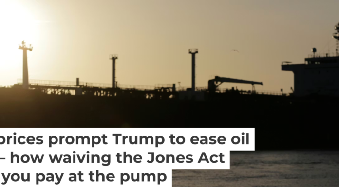 Suspending the Jones Act allows foreign-based oil tankers to sail between U.S. ports. AP Photo/Eric Gay